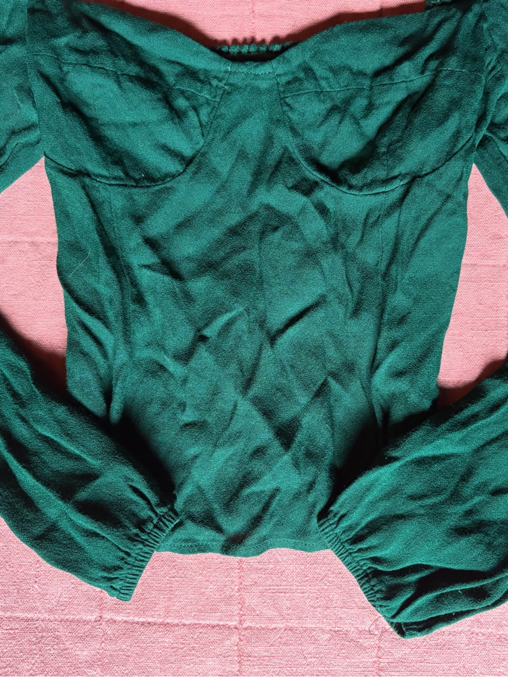 Reformation Long Sleeve Top- Size 0- Green- Sweetheart Neckline - Picture 5 of 13